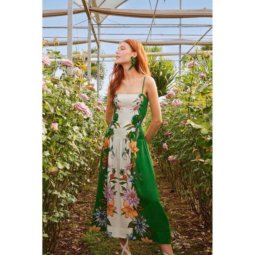 NWT Farm Rio Off-White Sweet Bloom Dreamscape LENZING™ ECOVERO™ Euroflax™ Dress